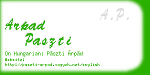 arpad paszti business card